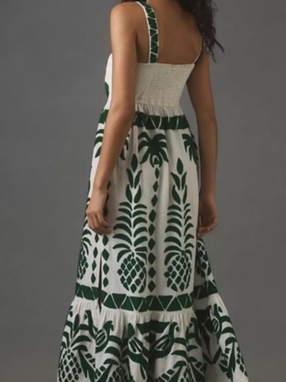 Farm Rio Women’s Green and White Printed Maxi Dress Size M - Picture 3 of 7